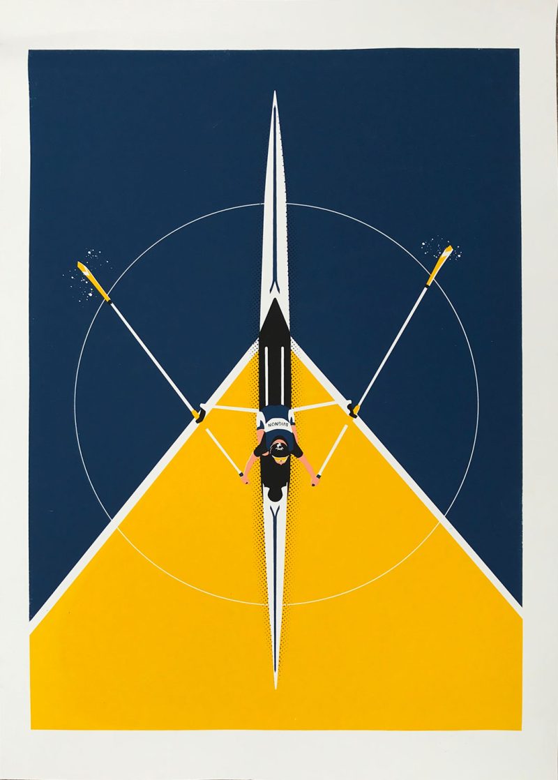 serigraphie 50 x 70 aviron avignon B2D2